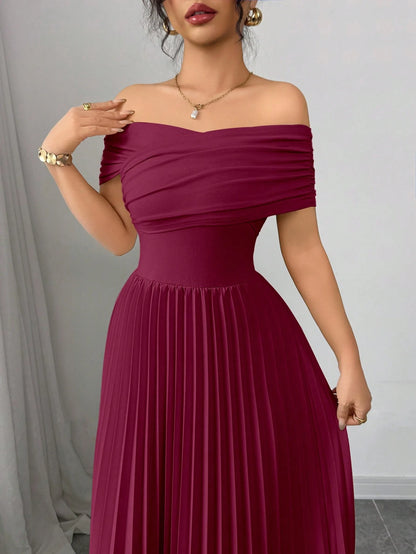 THE BORDEAUX INFINITE DRAPE PLEATED DRESS