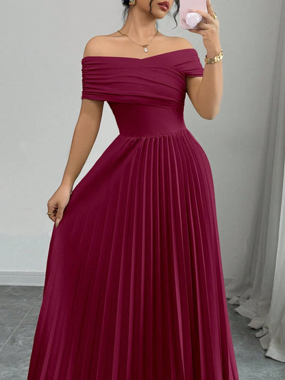 THE BORDEAUX INFINITE DRAPE PLEATED DRESS