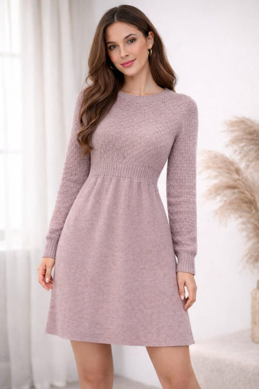 SHEIN LUNE - Textured Jacquard Knit Dress