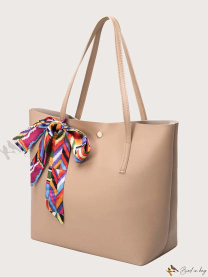 Chic Twilly Scarf Embellished Satchel Bag