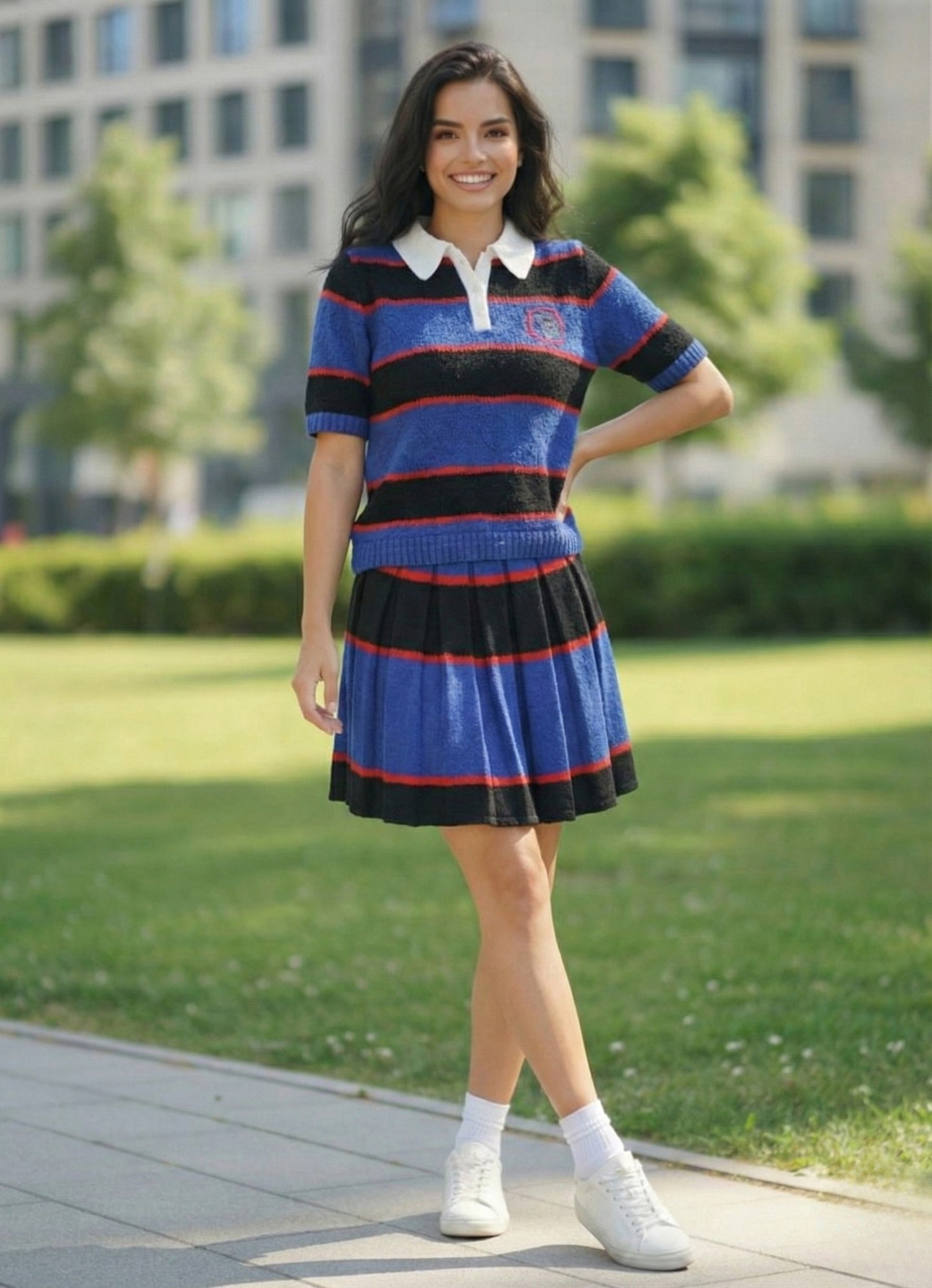 SHEIN AiiRZ – Varsity Rugby Knit Co-Ord Set