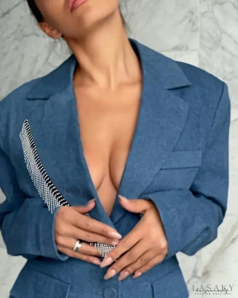Blazer dress rhinestones