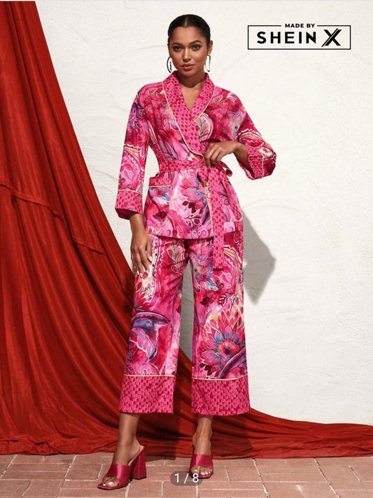 SHEIN X TIYA Printed Two-Piece Set