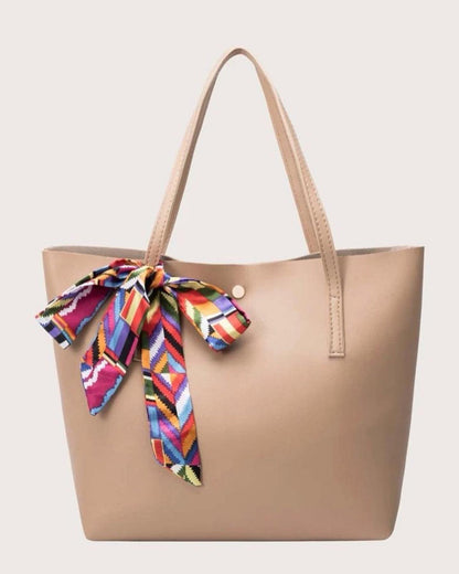 Chic Twilly Scarf Embellished Satchel Bag