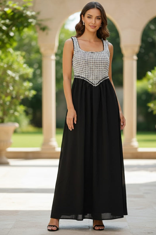 SHEIN MOD Contrasting Colors Sleeveless Dress