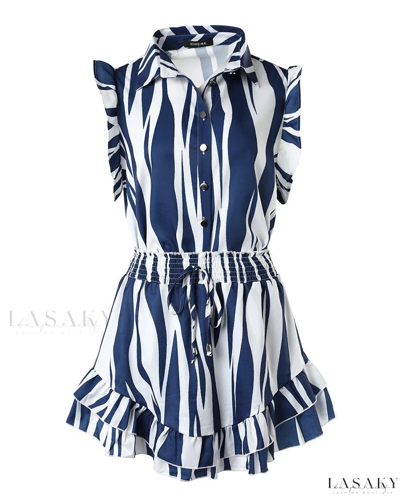Stripe Blouse with  Skort
