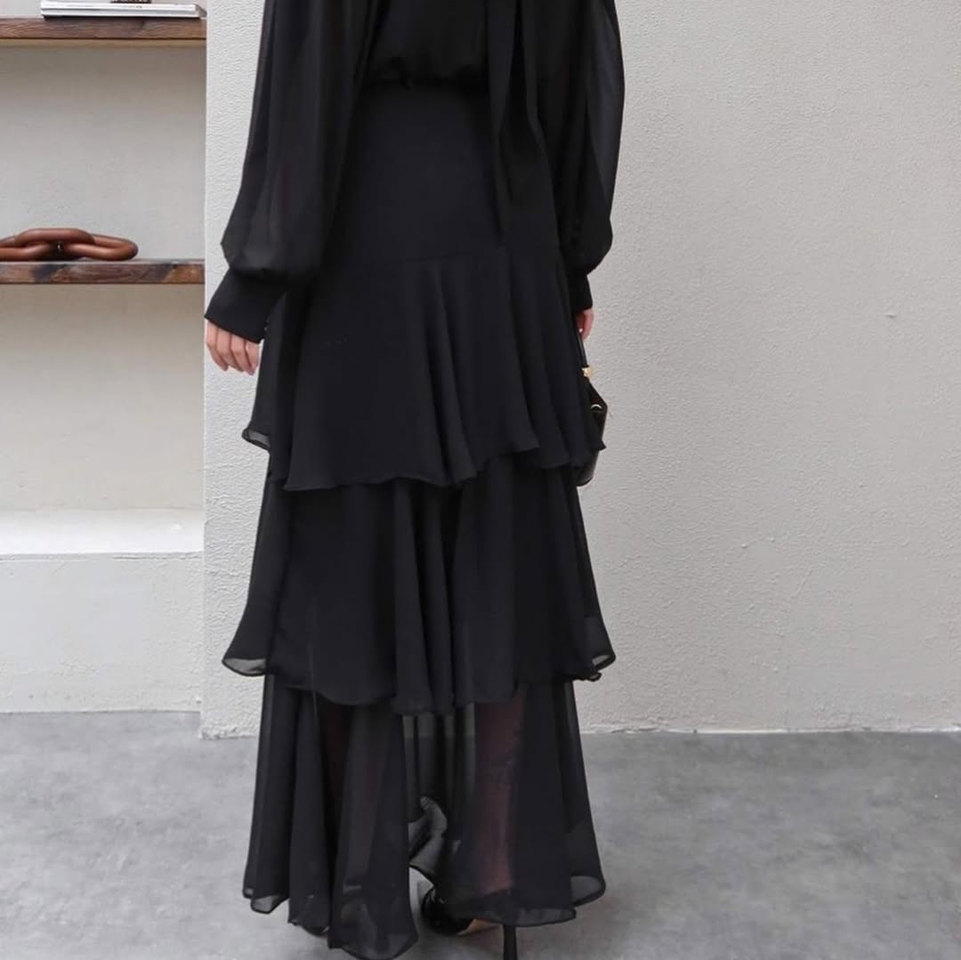 The Airy Chiffon Midi Skirt with Side Slit