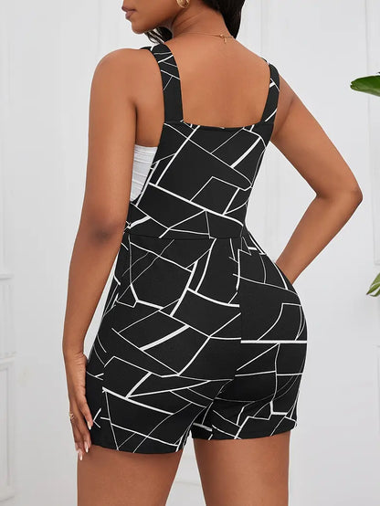 SHEIN Privé Geometric Romper