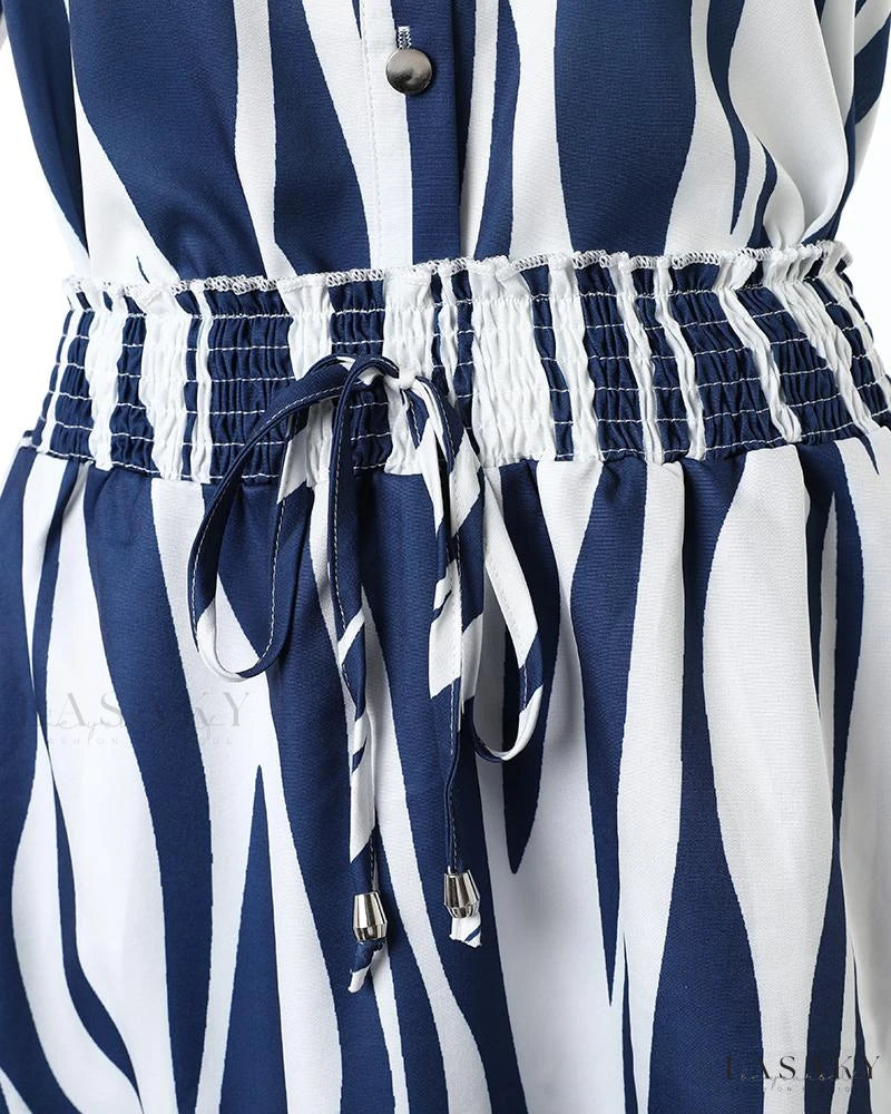 Stripe Blouse with  Skort