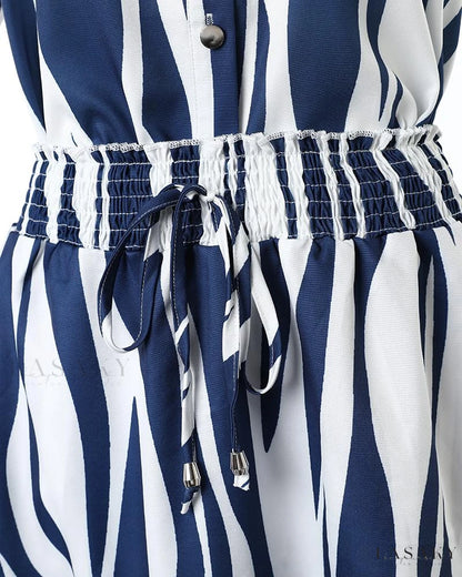 Stripe Blouse with  Skort