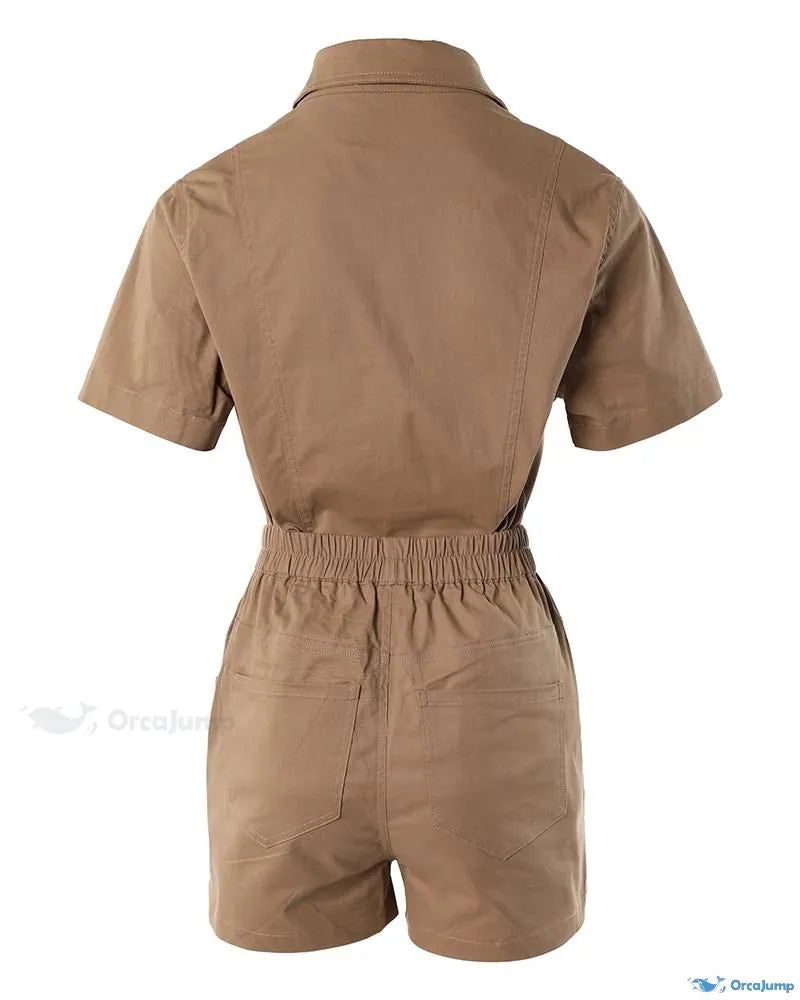 Stylish Buttoned Cargo Shirt & Drawstring Shorts Set