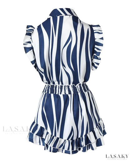 Stripe Blouse with  Skort