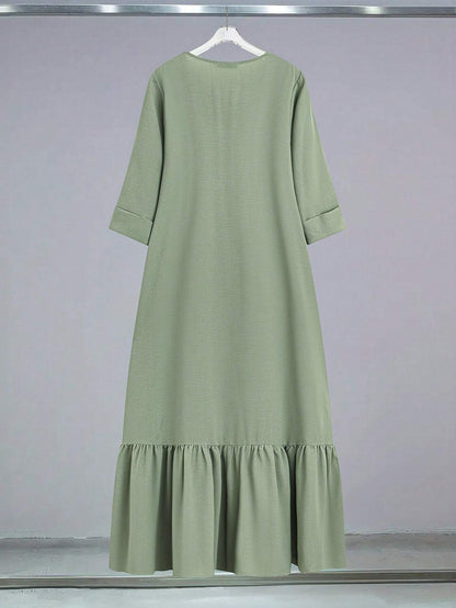 Al Najma Patchwork Long Sleeve Loose Dress