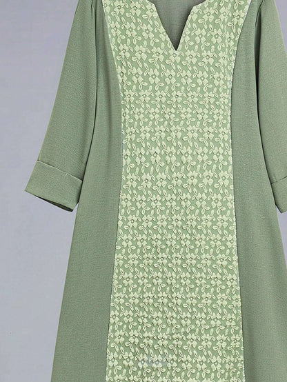 Al Najma Patchwork Long Sleeve Loose Dress