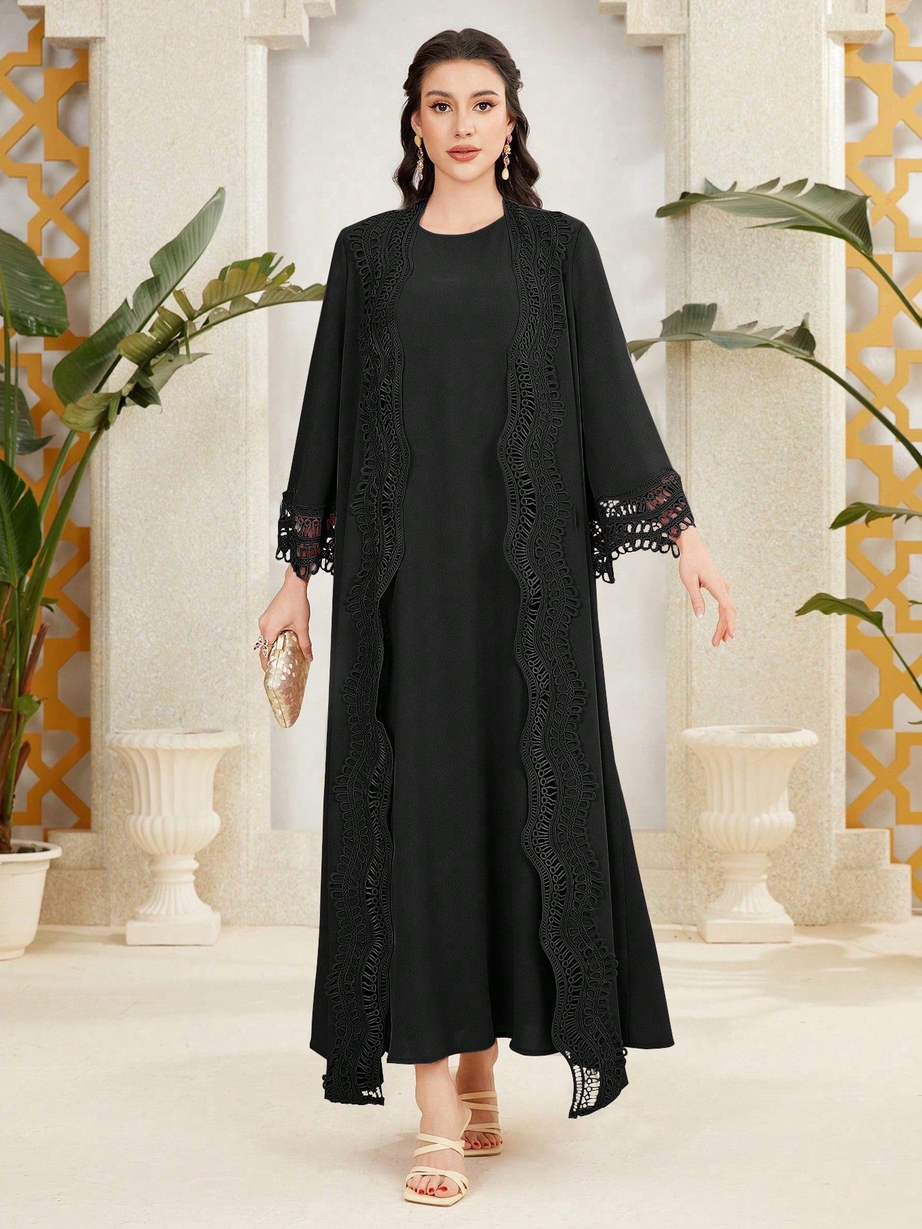 Shein Only – Open Black Lace Cardigan