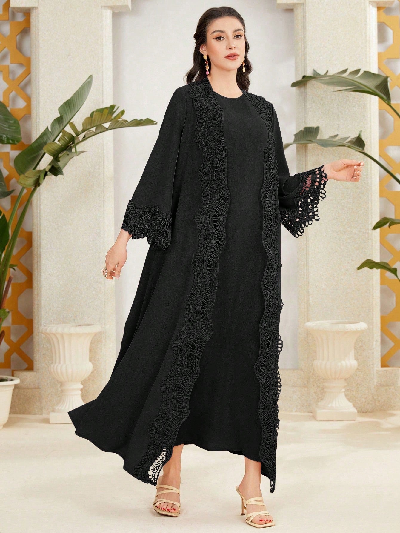 Shein Only – Open Black Lace Cardigan