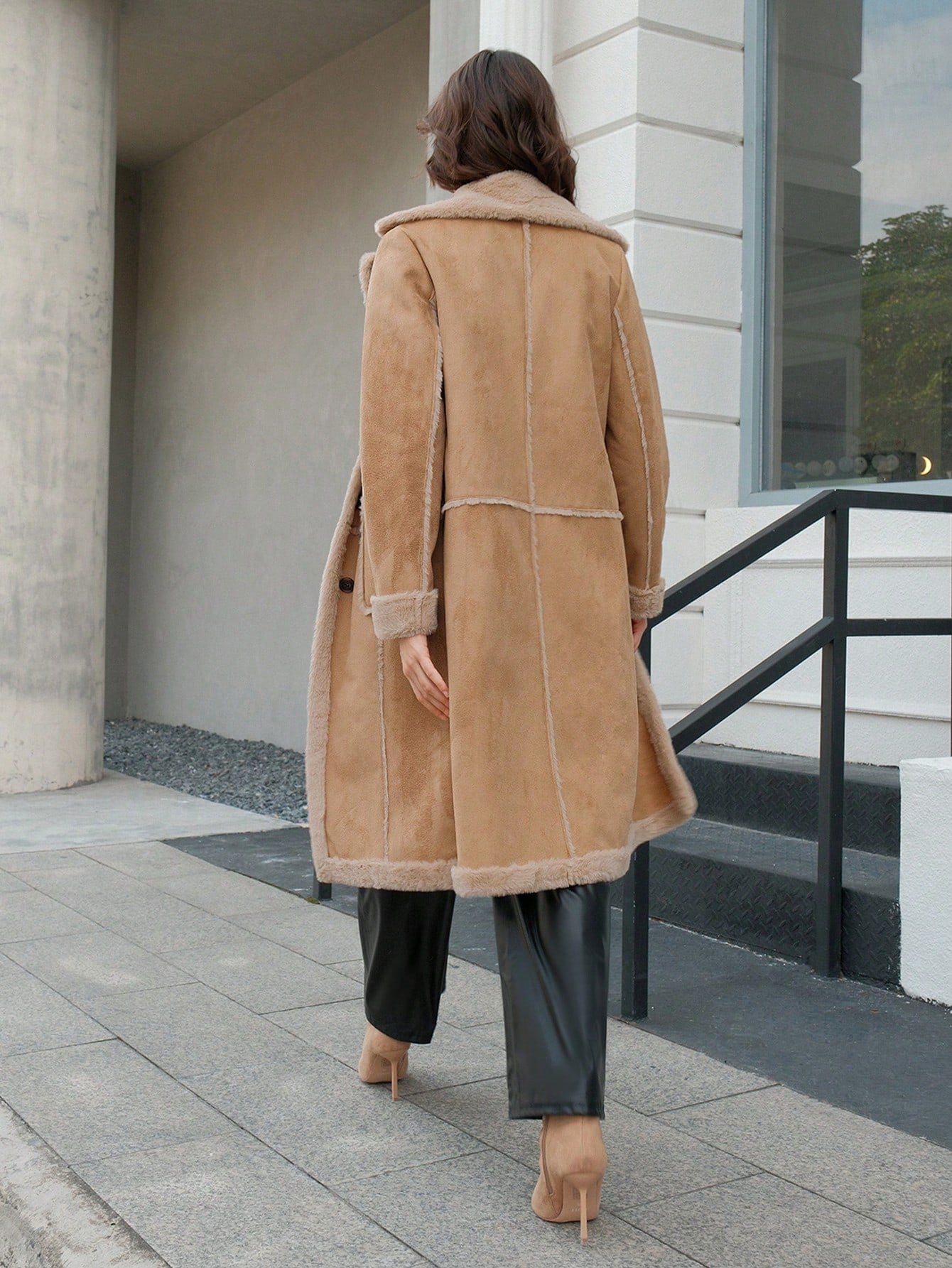 Anewsta Dual Pocket Teddy Lined Coat