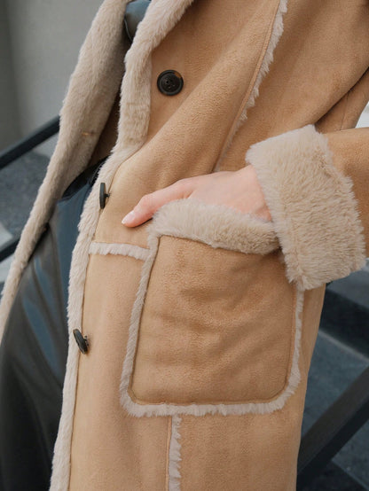 Anewsta Dual Pocket Teddy Lined Coat