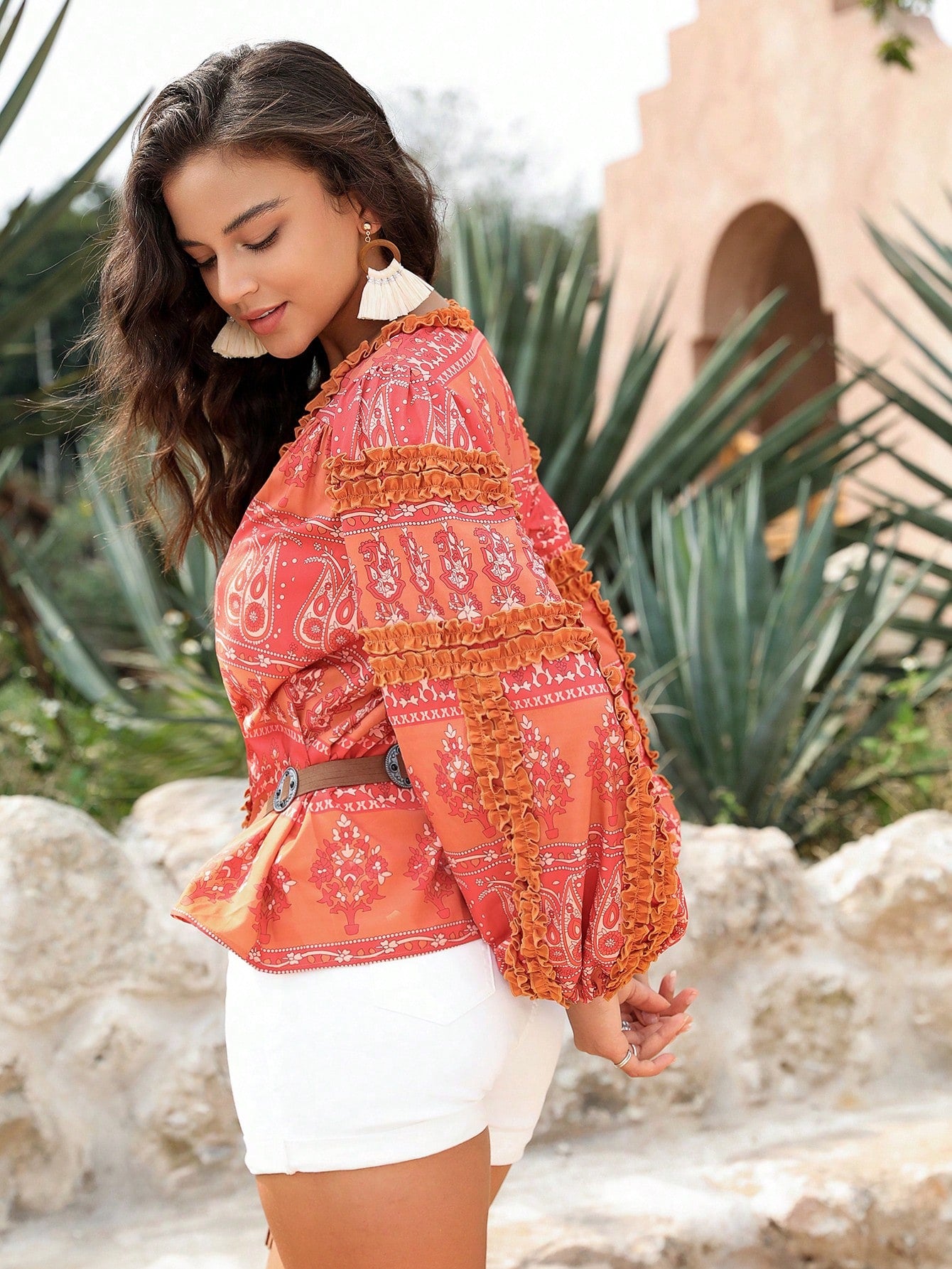 Shein Summer Paisley Shirt – Frill Detail