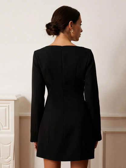 SHEIN Aveloria Rosie French Retro Mini Dress