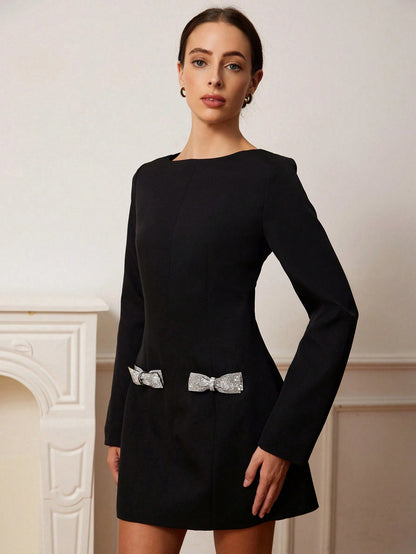 SHEIN Aveloria Rosie French Retro Mini Dress