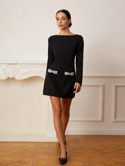 SHEIN Aveloria Rosie French Retro Mini Dress