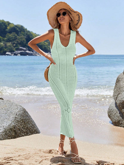 Shein BREEZAYA MINT OPENWORK KNIT DRESS