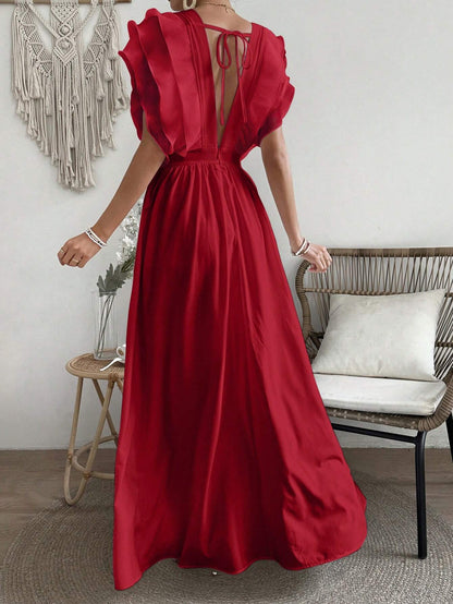 SHEIN RUFFLED HIGH WAIST MAXI DRESS