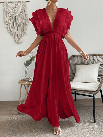 SHEIN RUFFLED HIGH WAIST MAXI DRESS