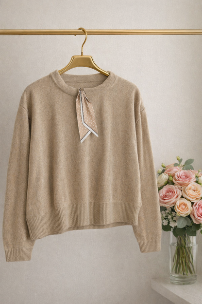Relaxed Side Slit Knit Sweater