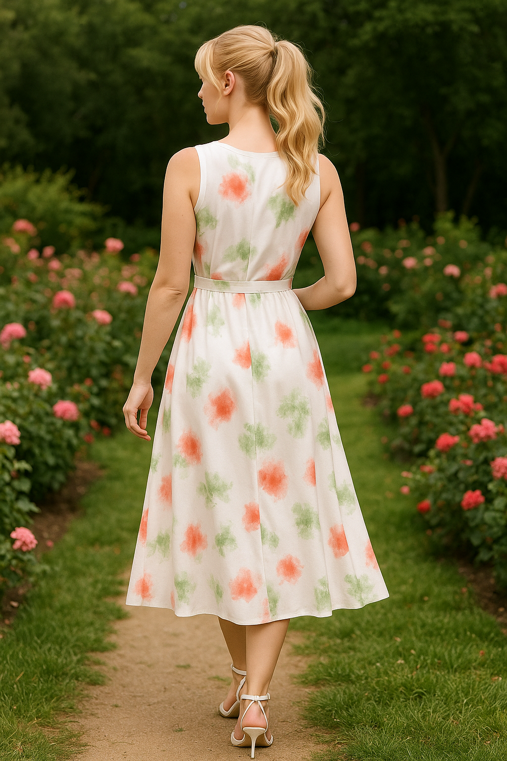 Shein Tie-Dye Sleeveless Button Dress