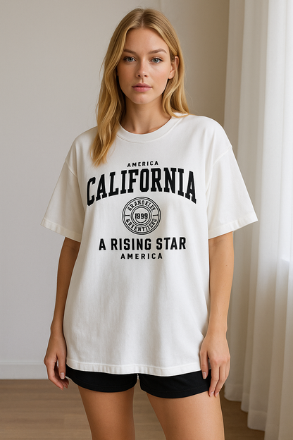 SHEIN EZwear California Graphic Oversized Tee