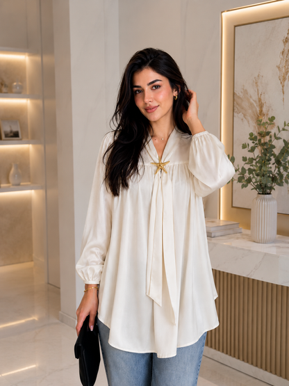 THE PEARL STARFISH SATIN BLOUSE