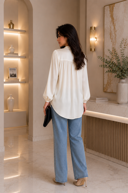 THE PEARL STARFISH SATIN BLOUSE