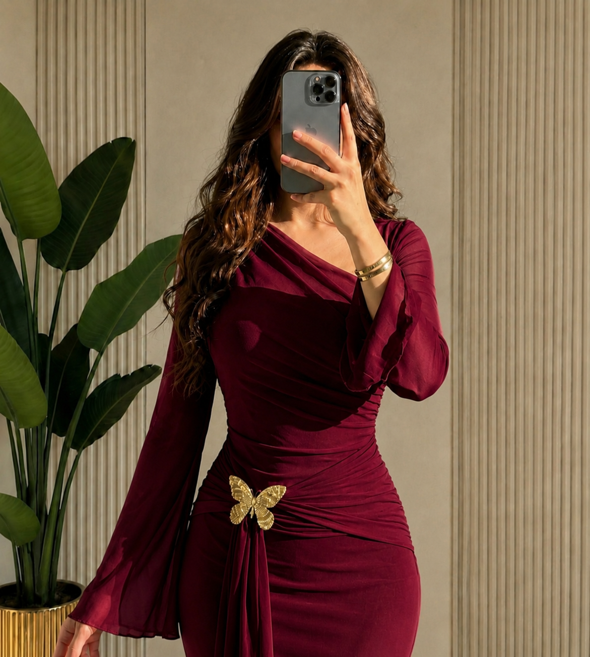 THE BORDEAUX BUTTERFLY GOWN