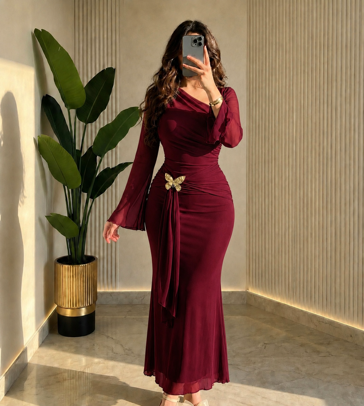 THE BORDEAUX BUTTERFLY GOWN