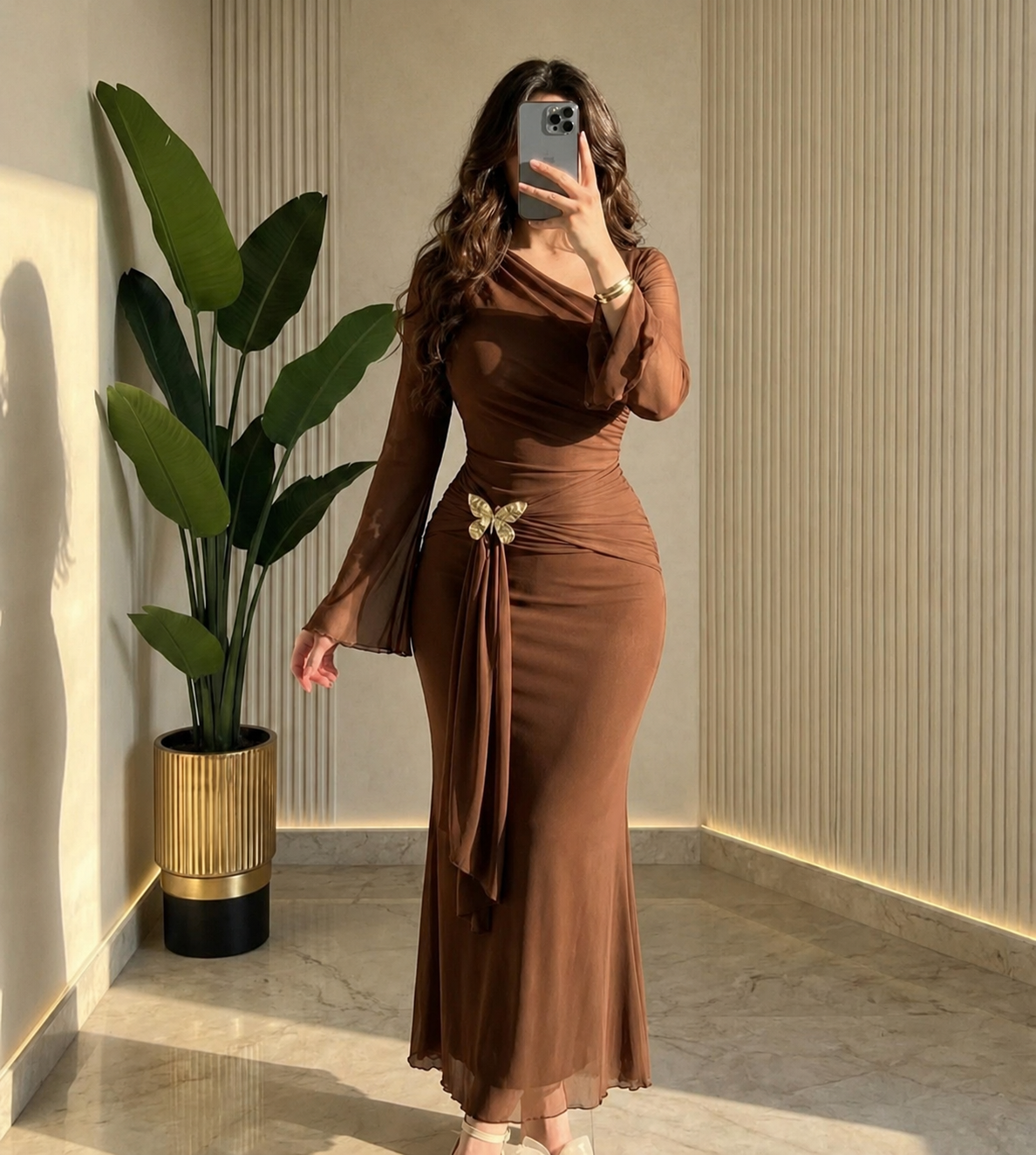 THE MOCHA BUTTERFLY GOWN