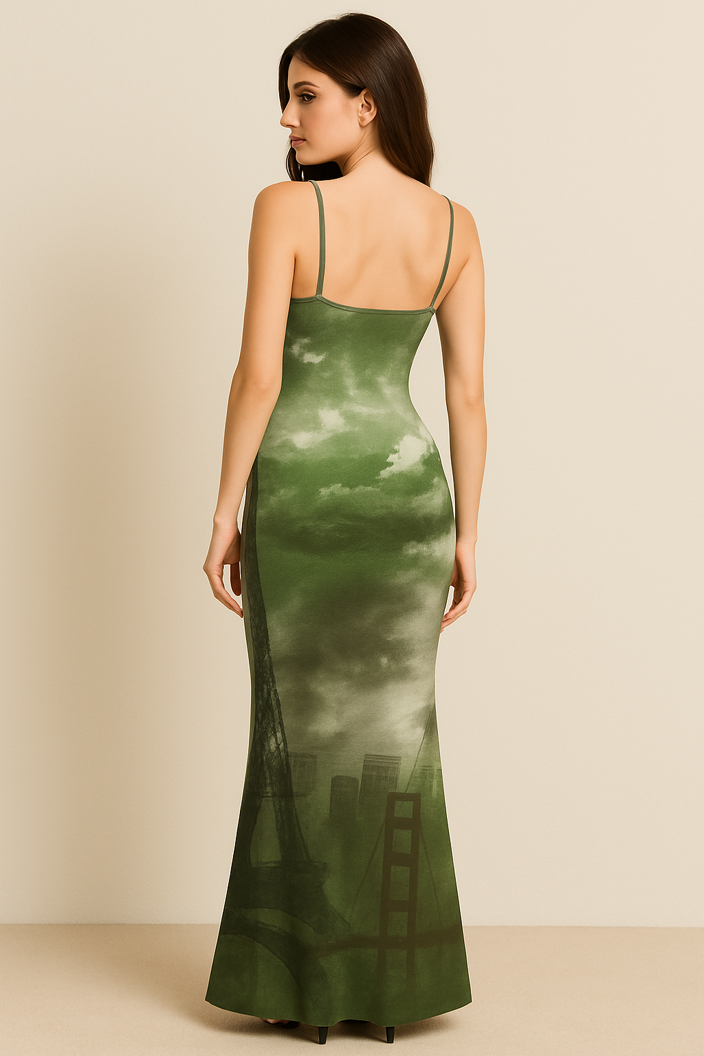 SHEIN ICON Tie Dye & Tower Print Cami Dress - ZEBrand