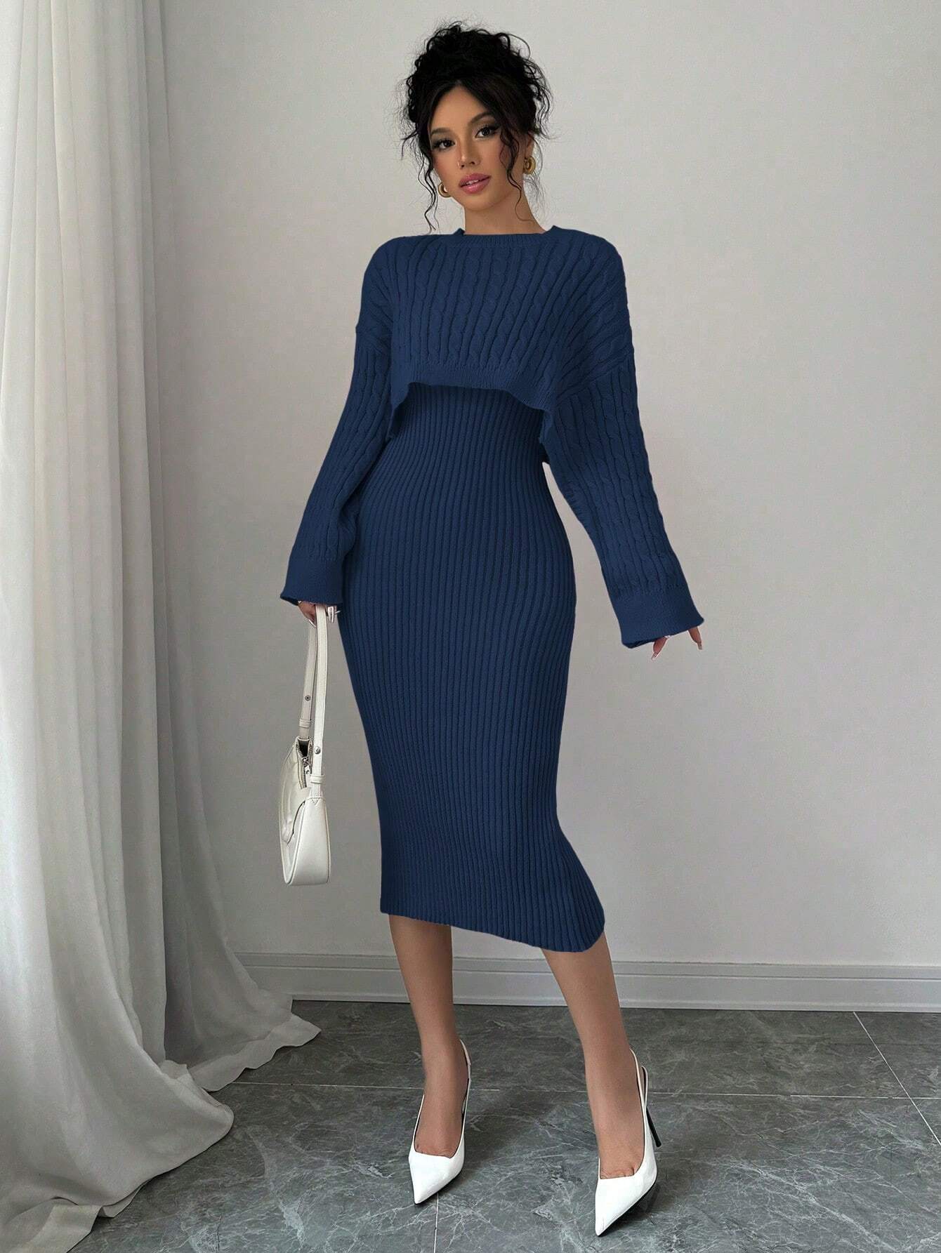 SHEIN Chiquease – 2PCS Knit Sweater Dress Set
