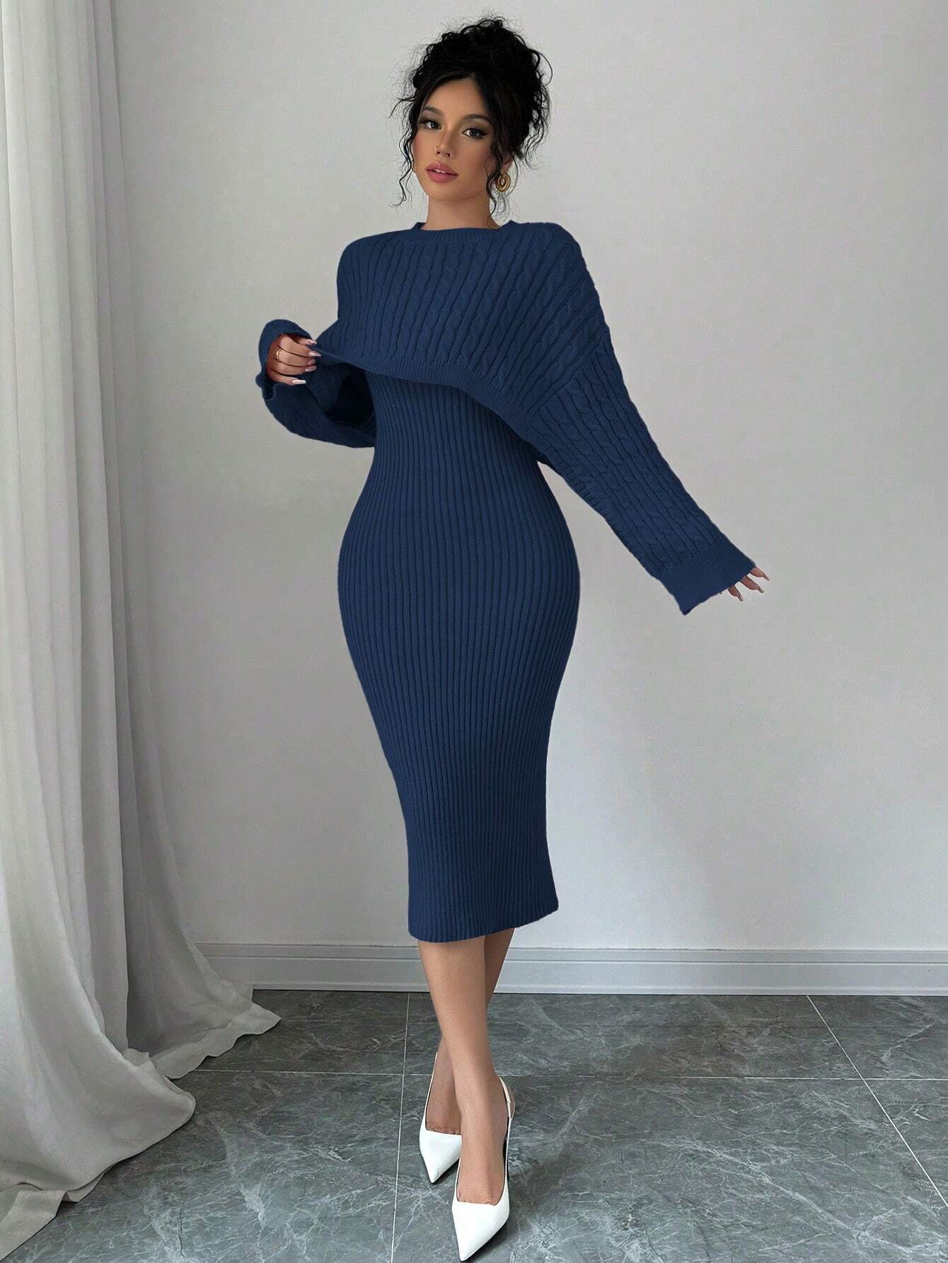 SHEIN Chiquease – 2PCS Knit Sweater Dress Set