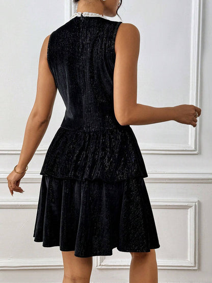 SHEIN - Chiquease Luminous Shimmer High-Neck Bodycon Dress