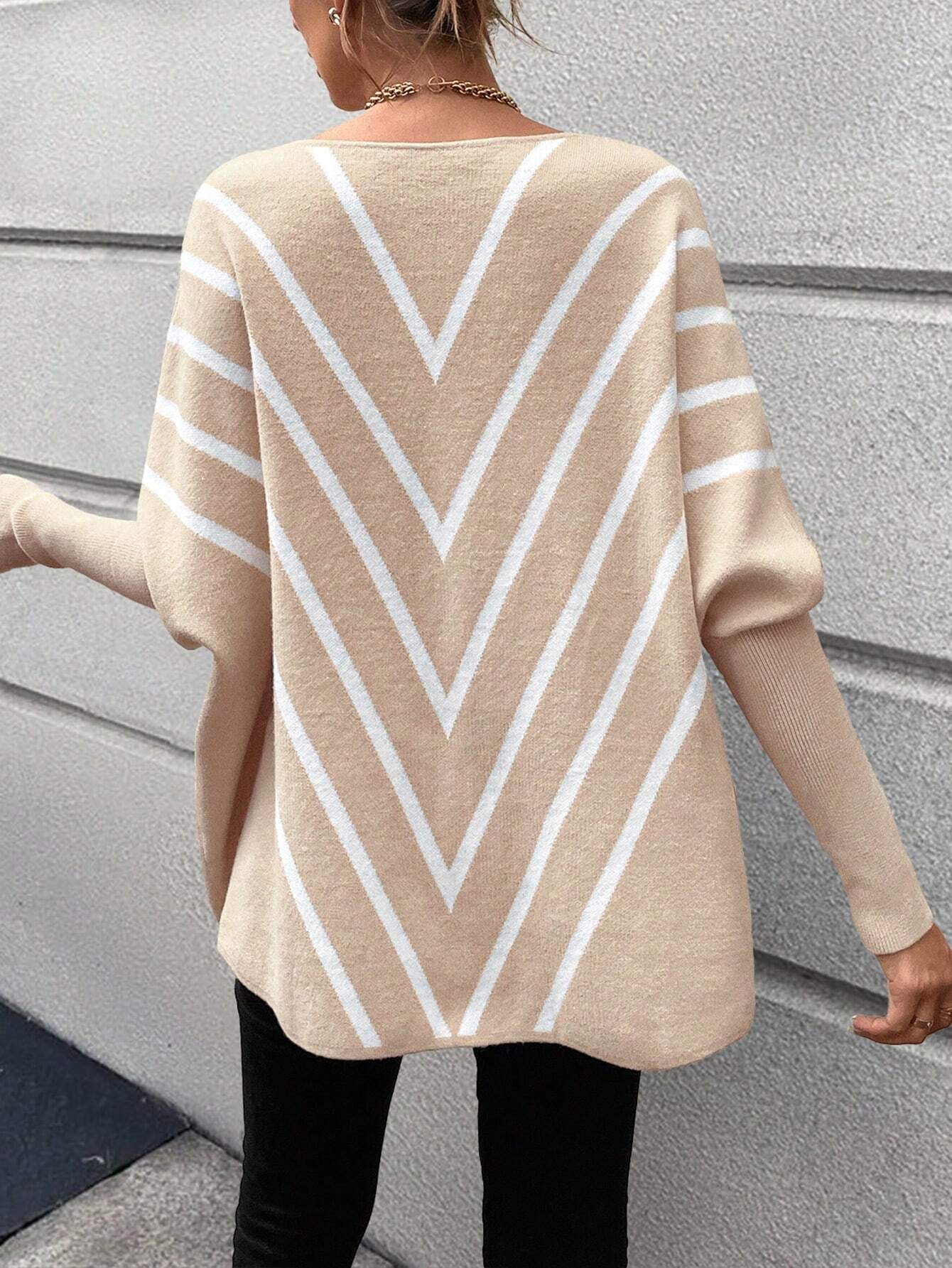 SHEIN Chiquease Oversized Batwing Knit Sweater