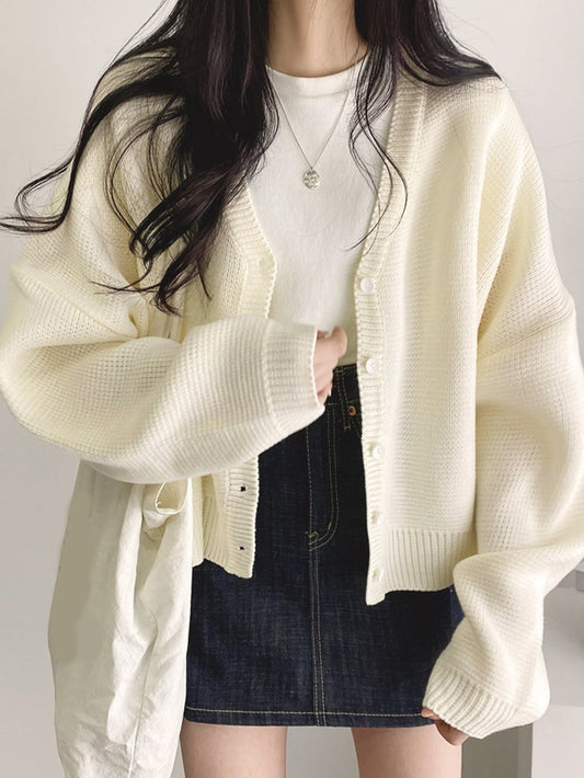 SHEIN DAZY Drop Shoulder Button Cardigan