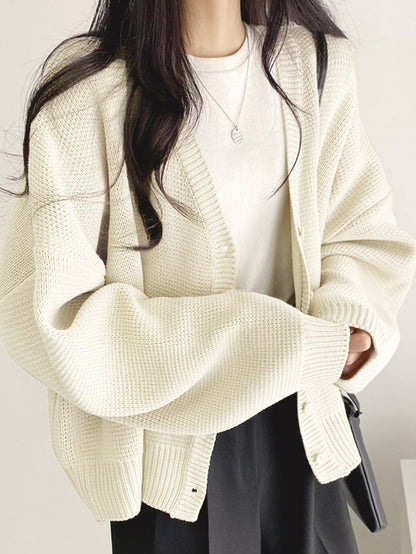 SHEIN DAZY Drop Shoulder Button Cardigan