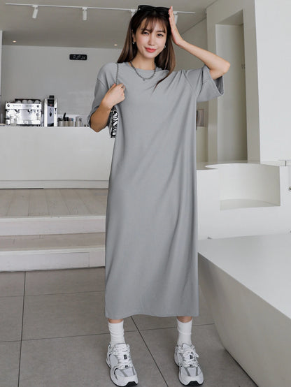 SHEIN DAZY Solid Drop Shoulder Tee Dress