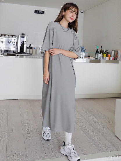 SHEIN DAZY Solid Drop Shoulder Tee Dress