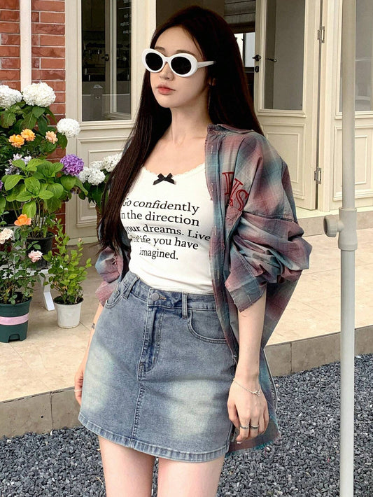 DAZY Denim Skirtalls With Covered