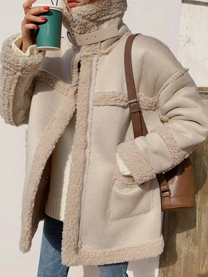 SHEIN DAZY Teddy Lined Winter Padded Coat