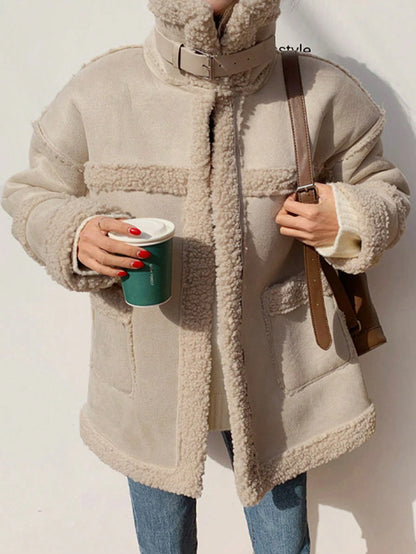 SHEIN DAZY Teddy Lined Winter Padded Coat