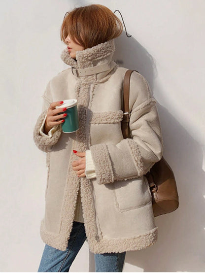 SHEIN DAZY Teddy Lined Winter Padded Coat